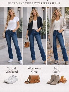Pilcro Dark Blue Straight-Leg Women's Jeans